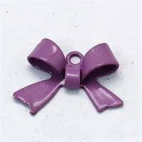 25 Stk Anhaenger Charm -  Schleife violet