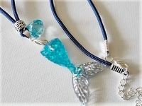 Bandkette - Blaue Meerjungfrau Flosse -