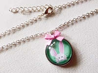 Versilberte Halskette - Easterbunny -