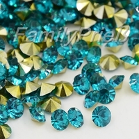 100 Harz Strasssteine aaa in Diamantform - 3 mm - Farbe Teal